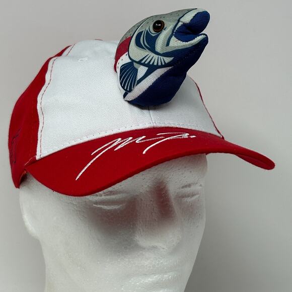 Los Angeles LA Angels Mike Trout Hat Baseball Cap 3D Fish 6 Panel Red Strapback - Picture 1 of 10